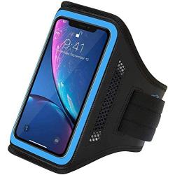 LOVPHONE iPhone 11 Pro/iPhone 11/iPhone XR Armband, Sport Running Workout Exercise Cell Phone Case with Holder & Card Slot,Fingerprint Sensor Access Supported and Sweat-Proof (Bule)