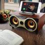 TAMPROAD Desktop Wooden Wireless Bluetooth Portable Speaker with HD Sound and Bass Support Mobile Phone Stand, USB, TF Card, FM Radio, Owl-Shaped Speakers for Camping, Biking, Partying, Travel