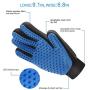 xjzx [Upgrade Version 2PCS Pet Grooming Glove - Gentle Deshedding Brush Glove - Efficient Pet Hair Remover Mitt - Massage Tool with Enhanced Five Finger Design - Perfect for Dogs & Cats, Blue