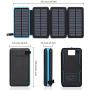 Solar Charger 25000mAh, FEELLE Portable Solar Power Bank Dual USB Ports Waterproof External Battery with LED Flashlight for Smartphones, Tablets and More