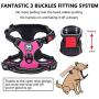 PoyPet No Pull Dog Harness, [Upgraded Version] No Choke Front Lead Dog Reflective Harness, Adjustable Soft Padded Pet Vest with Easy Control Handle for Small to Large Dogs