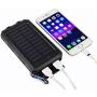 Solar Charger Solar Power Bank 20000mAh Waterproof Portable External Backup Outdoor Cell Phone Battery Charger with Dual LED Flashlights Solar Panel for Compatible with All Smartphone (Black)