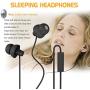 MAXROCK (TM) Unique Total Soft Silicon Sleeping Headphones Earplugs Earbuds with Mic for Cellphones,Tablets and 3.5 mm Jack Plug (Black)