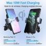 VANMASS 10W Fast Wireless Car Charger Mount, Auto Clamping, Qi Thermostasis Charging, QC 3.0 Car Charger Supplied, Ideal for iPhone 11/11 Pro/XR/XS/X/8, Samsung S20/Note 10/S10/S9/S8/S7【Black】