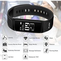 iKustar Fitness Tracker Smart Bracelet Pedometer Heart Rate Monitor Sleep Monitor Calorie Counter Pedometer Sport Activity Tracker with HD OLED Touch Screen for Android and iOS Smart Phone