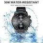 GOLDEN HOUR Mens Watches with Black/Silver Stainless Steel and Metal Casual Waterproof Chronograph Quartz Watch, Auto Date in Colorful Hands GOLDEN HOUR Mens Watches with Black/Silver Stainless Steel and Metal Casual Waterproof Chronograph Quartz Watch, Auto Date in Colorful Hands