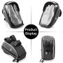 CBRSPORTS Bike Frame Bag Bike Phone Bag Handlebar Bag Phone Mount Pack, Front Top Tube Bag Sensitive Touch Screen Saddle Sun Visor Bag Waterproof Phone Case for Smartphones