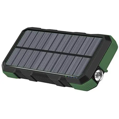 Hiluckey Solar Charger 26800mAh 18W PD USB C Portable Charger with QC 3.0 Waterproof External Battery Pack for iPhone 11, Samsung S10, Huawei, MacBook