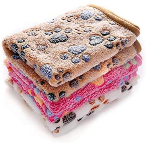 luciphia 1 Pack 3 Blankets Super Soft Fluffy Premium Fleece Pet Blanket Flannel Throw for Dog Puppy Cat - Paw