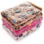 luciphia 1 Pack 3 Blankets Super Soft Fluffy Premium Fleece Pet Blanket Flannel Throw for Dog Puppy Cat - Paw