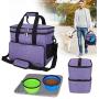 Teamoy Double Layer Dog Travel Bag with 2 Silicone Collapsible Bowls, 2 Food Carriers, 1 Water-Resistant Placemat, Pet Supplies Weekend Tote Organizer Teamoy Double Layer Dog Travel Bag with 2 Silicone Collapsible Bowls, 2 Food Carriers, 1 Water-Resistant Placemat, Pet Supplies Weekend Tote Organizer