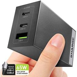 World’s Smallest 3-Port Laptop Wall Charger 65W USB-C & USB-A | Quick Charges: Laptops, Smartphones & Tablets Simultaneously | Includes Braided 5ft USB-C Cable | Made in NYC & Includes 18m Warranty