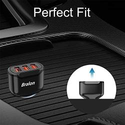 USB Car Charger[2-Pack],Bralon 24W/4.8A 3-Port Fast Car Charger Smart Phone Car Charger Compatible with iPhone 11/11 Pro(Max)/XS(Max)/X/8 7 6 S Plus,Galaxy Note S10 S9 S8 S7 S6,iPad,Mp3&More