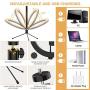 Mansso 10" LED Ring Light Set - Rechargeable Selfie Ring Light Clip & Remote Shutter & Desktop Tripod Stand & Phone Holder for Live Stream/Makeup/YouTube with 3 Light Modes & 10 Brightness Level