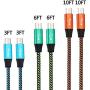Bynccea Micro USB Cable Android,[6-Pack 3FT 3FT 6FT 6FT 10FT 10FT] Cell Phone Charger Cord Nylon Braided Fast Charging Compatible with Samsung Galaxy S7 J7 Edge,LG,HTC,Moto,Kindle Fire,Sony,Xbox