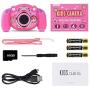 Campark Kids Camera,with 16GB Card Mini Child Camcorder with HD LCD Display for Girls Pink