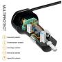 iPhone Car Charger, 30W/4.8A Quick Charge 3.0 USB Car Charger Adapter with Coiled Cable Compatible iPhone XR/XS/X/8/7/6/6S Plus 5S/5C/SE, iPad Air Mini Pro (Black)