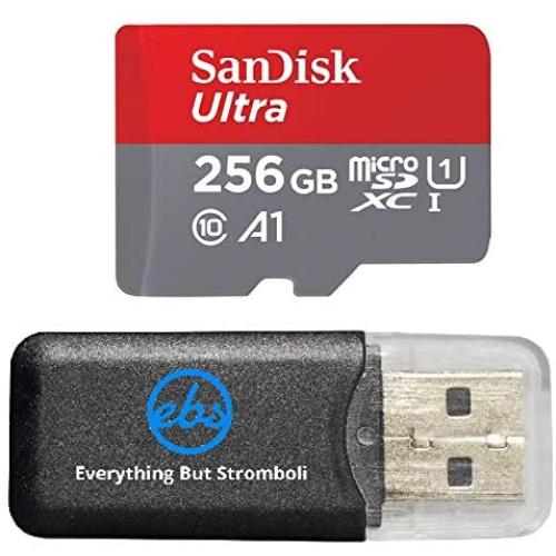 256GB SanDisk Ultra UHS-I Class 10 90mb/s MicroSDXC Memory Card works with Samsung Galaxy S8, S8 Plus, S8 Note, S7, S7 Edge, Cell Phones with Everything but Stromboli Memory Card Reader