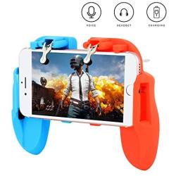 Mobile Gamepad Controller for PUBG with Cooling Fan L1 R1 Aim Fire Gaming Triggers for Fortnite/Rules of Survival (Red and Blue)