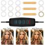 Powsure 10" LED Ring Light with Tripod Stand & Phone Holder for Selfie, Makeup，Live Streaming & YouTube Video, Dimmable Desk Ringlight Kit for Photography with 3 Light Modes&10 Brightness Level