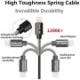 iPhone Charger Cable sharllen Spring Lightning Cable Mfi Certified 5Pack(3ft/3ft/6ft/6ft/10ft) Fast Long iPhone Charging Cord Compatible iPhone XS/Max/XR/X/8/8Plus/7/7P/6S/iPad/iPod/IOS Black