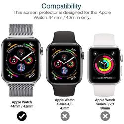 LK [6 Pack] Screen Protector for Apple Watch (42mm Series 3 2 1 44mm Series 5 4 Compatible) Max Coverage [Anti-Bubble] HD Clear Film