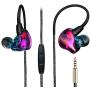 Over Ear Earbuds, Running Sport in Ear Buds Bass Noise Isolating Colorful Headphones with Flexible Earhook and Mic for Teen Young Youth Wired Earphones for Gym Workout Exercise Jogging