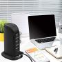 6-Port USB Wall Charger Desktop Charging Station Quick Charge 2.1,Compatible with Compatible for Phones,Tablets Smartphones and More(Black)