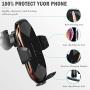 Wireless Charger Car Touch Sensing Automatic Retractable Clip Fast Charging Compatible for iPhone Xs Max/XR/X/8/8Plus Samsung S9/S8/Note 8