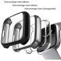 3 Packs Screen Protector Compatible Fitbit Versa Lite Edition, GHIJKL Ultra Slim Soft Full Cover Case for Fitbit Versa Lite Edition, Crystal Clear, Black, Silver