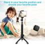 Fotopro 28" Selfie Stick Tripod with Bluetooth Remote Cliker, Phone Tripod Mount, Removable Mini Tripod, for Android Smartphone iPhone X 7 Plus, Samsung Galaxy S9 Note 8, Huawei P20, Best Travel Gifts