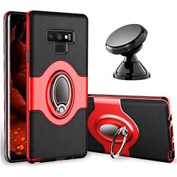 Samsung Galaxy Note 9 Case - eSamcore Ring Holder Kickstand Cases + Dashboard Magnetic Phone Car Mount [RED]