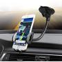 Crazefoto Cell Phone Holder for Car, Windshield Long Arm Car Phone Mount with One Button Design and Anti-Skid Base Car Holder Compatible with iPhone Xs MAX/XS/XR/X/8/7/7P/6s, Galaxy S6/S7/S8,Google