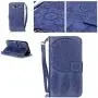 Galaxy J3 Wallet Case, Phone case for Samsung j3, JanCalm [Multi Card/Cash Slots] Flip Cover Wallet PU Leather with Stand + Wrist Strap Case for Samsung Galaxy J3 (2016) + Crystal Pen (Blue)