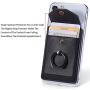 YUNCE Ring Stand Stick on Wallet Cell Phone Slim Leather Wallet Stick on Wallet Credit Card RFID Blocking Sleeve Black
