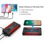 Solar Power Bank 30000mAh, Solar Charger, Qi Wireless Charger, Outputs 5V/3A High-Speed & 2 Inputs Huge Capacity Phone Charger for Smartphones, IP66 Rating, Strong Light LED Flashlights