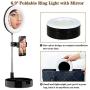 Selfie Ring Light with Stand Lighting for YouTube Video Tiktok Lights for Phone Vlog Ring Light Makeup Lights 6.3" LED Foldable Ring Light Dimmable for Photography Camera Live Streaming Lights