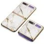 Phone Case Ultra-Thin Back Cover Tempered Glass Shell Electroplated PC Protector Fit for Samsung Galaxy Z Flip Phone Accessories (Gold Thread White) Phone Case Ultra-Thin Back Cover Tempered Glass Shell Electroplated PC Protector Fit for Samsung Galaxy Z Flip Phone Accessories (Gold Thread White)
