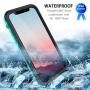 iPhone 11 Pro Max Case, 11 Pro Max Waterproof Case Ultra Slim Fit with Built-in Screen Protector 360° Full Body Clear Case Cover for Girls Silicone Bumper for iPhone 11 Pro Max 6.5 (Teal&Clear)