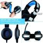 DSstyles GM-2 Gaming Headset with Microphone Headphone with LED Light for PS4 Xbox 1 Laptop Tablet Mobile Phones PC