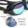 Firesara Swim Goggles, Swimming Goggles UV Protection Anti Fog No Leaking Large Frame Wide View Pool Goggles with Hard Protective Case for Women Men Adult Youth Kids