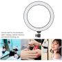 Qiilu LED Ring Light, 10 inch LED Ring Light Living Broadcast Selfie Fill Lamp Dimmable 3 Light Modes(Aluminum Alloy)