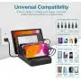 Charging Station for Multiple Devices 6 Short Mixed Charging Cables Multi USB Charger Station Organizer for Cell Phones Apple Samsung Tab Electronics Tech Gadget -Black Charging Station for Multiple Devices 6 Short Mixed Charging Cables Multi USB Charger Station Organizer for Cell Phones Apple Samsung Tab Electronics Tech Gadget -Black