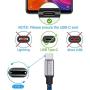 USB Type C Cable, TAKAGI 3Pack 6ft USB C to USB A Nylon Braid Fast Charging Cord High Speed Data Sync Transfer Charger Cable Compatible with Galaxy S9, Note, LG, Pixel 2 XL, Huawei, ONEPLUS (Blue)