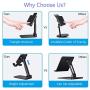 Wismat Cell Phone Stand for Desk - Adjustable Foldable Swivel Phone Stand, Cell Phone Holder for Desk Compatible with iPhone 12 11 Pro max X 7 8 Plus Mini Tablet, Mobile Phone Mount for Desktop