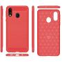 Samsung A20 case,Galaxy A20 Case,Galaxy A30 Case,MAIKEZI Soft TPU Slim Fashion Anti-Fingerprint Non-Slip Protective Phone Case Cover for Samsung Galaxy A20/A30 (Red Brushed TPU)