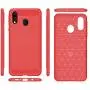 Samsung A20 case,Galaxy A20 Case,Galaxy A30 Case,MAIKEZI Soft TPU Slim Fashion Anti-Fingerprint Non-Slip Protective Phone Case Cover for Samsung Galaxy A20/A30 (Red Brushed TPU)