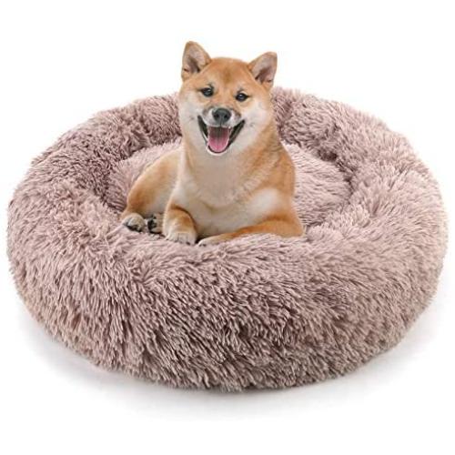 NOYAL Donut Dog Cat Bed, Soft Plush Pet Cushion, Anti-Slip Machine Washable Self-Warming Pet Bed - Improved Sleep for Cats Small Medium Dogs (Multiple Sizes)