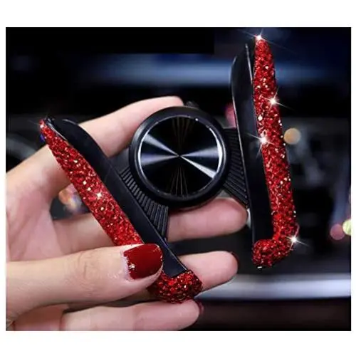 Siyibb Crystal Universal Car Phone Holder Gravity Car Air Vent Mobile Phone Mount - Red Siyibb Crystal Universal Car Phone Holder Gravity Car Air Vent Mobile Phone Mount - Red