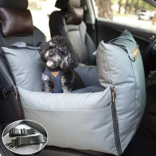 QUEENS NOSE Premium Dog Car Seat - Pet Car Seat with Front & Back Safety Protectors - Dog Booster Seat for Small and Medium Dogs up to 30 lbs - 2 Harness Leashes, Seat Belts, Seat Covers, Water Proof QUEENS NOSE Premium Dog Car Seat - Pet Car Seat with Front & Back Safety Protectors - Dog Booster Seat for Small and Medium Dogs up to 30 lbs - 2 Harness Leashes, Seat Belts, Seat Covers, Water Proof